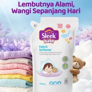 ￼Sleek Baby Fabric Softener Pouch 750ml - Pelembut Pewangi Pakaian Bayi | Ayah Bunda Mart