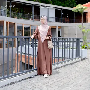 Kamala Dress | Gamis Maxi Casual Simpel Formal Wanita Muslimah by Jamise Syari