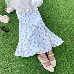 FLORAL SKIRT | ROK MOTIF BUNGA KOREAN STYLE|ROK VINTAGE A-LINE SKIRT WOLFIS Midi Panjang