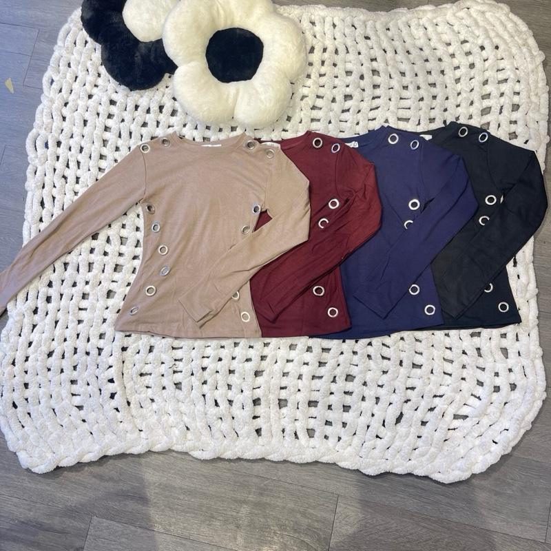 Áo thun định hình eo chất thun co giãn 4 chiều nữ Women Top Cổ Tròn