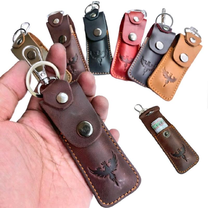Gantungan kunci mini  kulit asli full murah case lighter korek 0