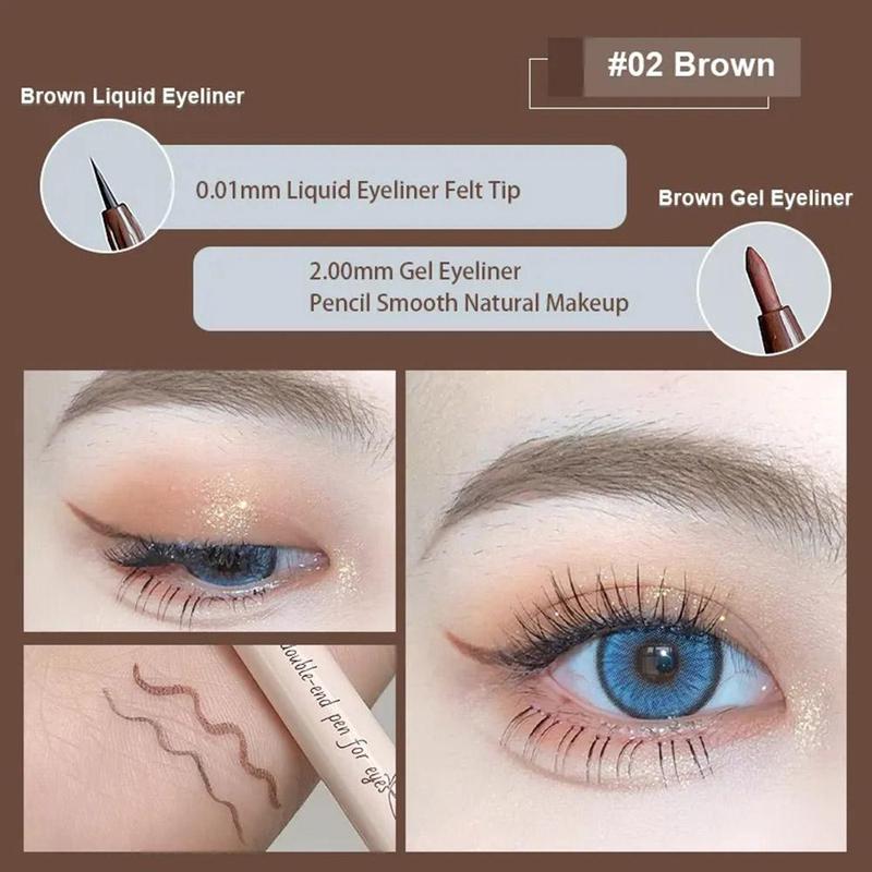 Product Introduction of Double-Headed Eyeliner Pen 2-in-1 ing High Pen Waterproof Easy To Not Sweatproof Fade D2Q7 44