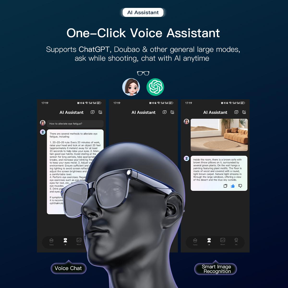 2025 800W Camera Smart Glasses  AI Translation ChatGPT Voice Assistant BT Call Music Earphones Video Recording for iPhone Xiaomi - Image 5