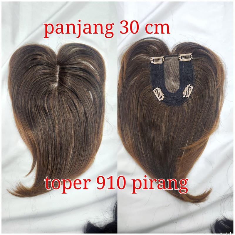 Wig Toupee Wanita Bahan Fiber Hand Made Penutup Botak TB 910 0