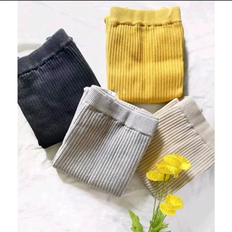 Rok Span Bahan Knit Premium dengan Karet Pinggang Elastis - Wanita Cantik Motif Polos - Nyaman, Hitam, Panjang, Tebal, Waist, Bawahan 5