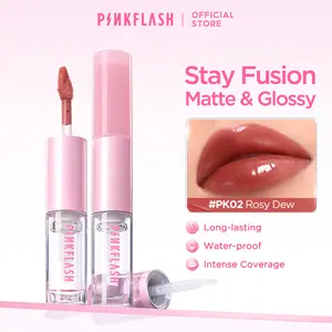 [Pinky]PINKFLASH Stay Fusion Matte & Glossy Lipstick Lasting Transferproof Waterproof Intense Coverage Lightweight Non-sticky 2 IN 1 LIPSTICK L31