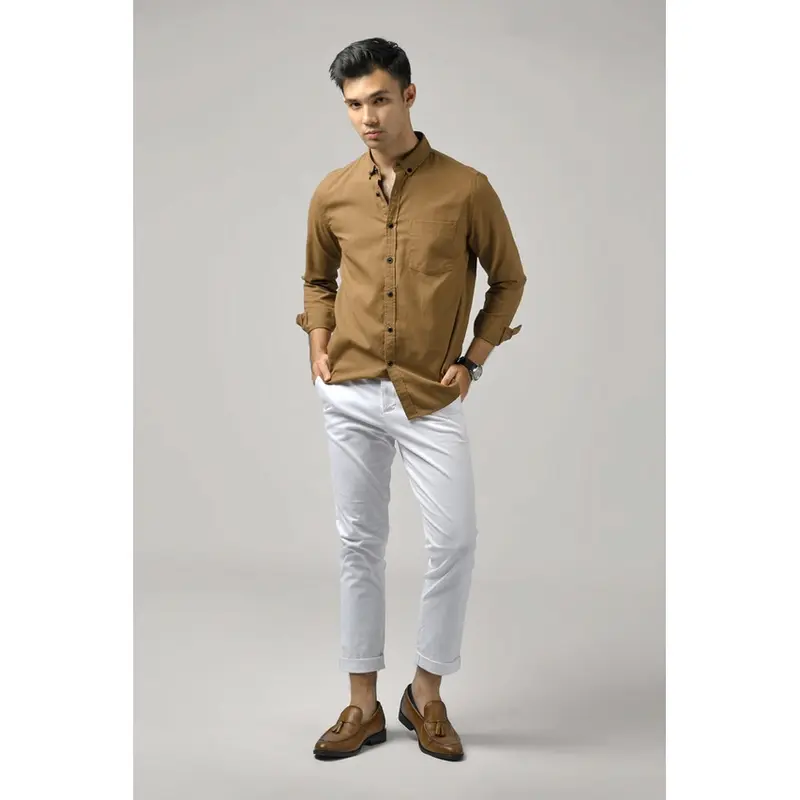 Ans Store Kemeja Polos Pria Lengan Panjang Kemeja Marun Pria Kemeja Pria Casual Distro Premium Quality Slimfit Dewasa kasual White atletis ukuran l unsisex xl z6 4