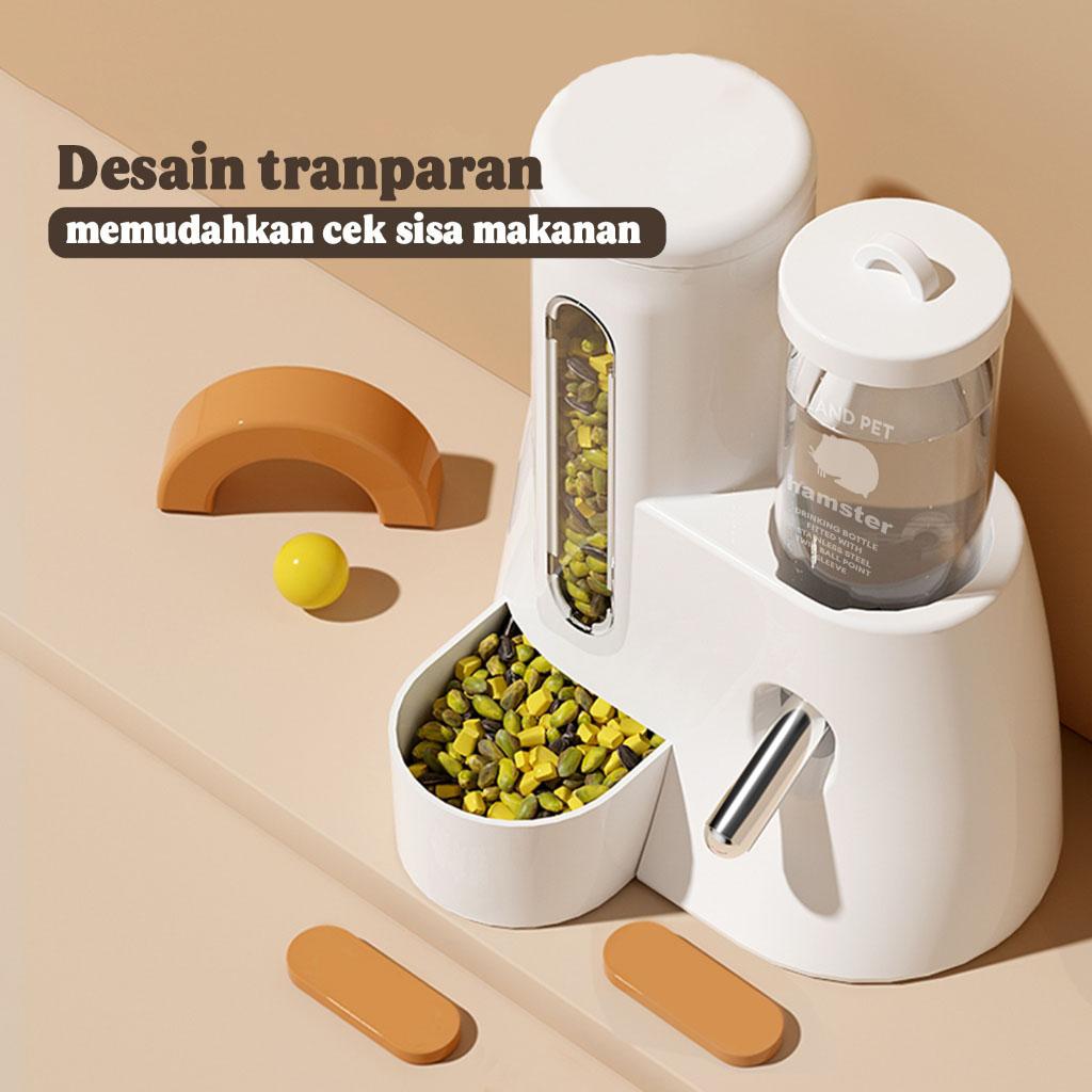 Pawsy Mart-Tempat Makan Minum Hamster F38 Dispenser Anabul Pet Feeder Otomatis 2IN1 Transparan dengan Indikator Level dan Bahan PP + PSU Pawsy Mart-Tempat Makan Minum Hamster F38 Dispenser Anabul Pet Feeder Otomatis 2IN1 Transparan dengan Indikator Level dan Bahan PP + PSU