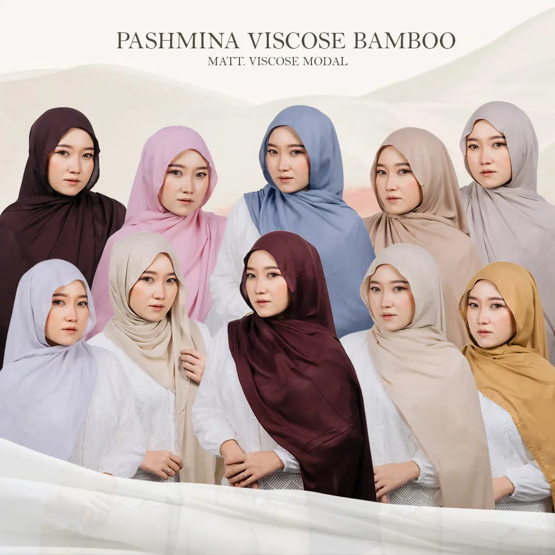 Pashmina Viscose Bamboo Bahan Matt. Viscose Modal Premium