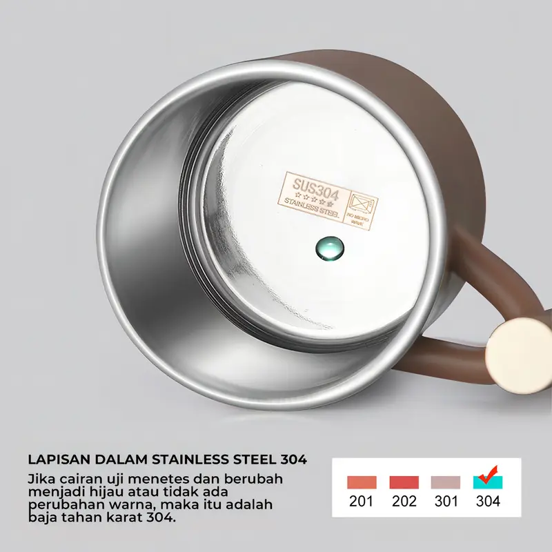 Heefn Gelas Mug Portable Anti Tumpah Stainless Steel 500ML Untuk Kopi Atau Teh 5