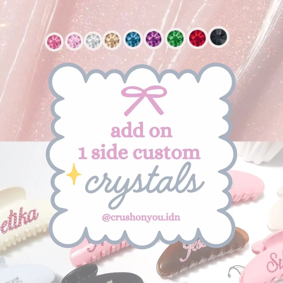 Add On Extra 1 Side Custom Crystal HairClaw | CRUSHONYOU