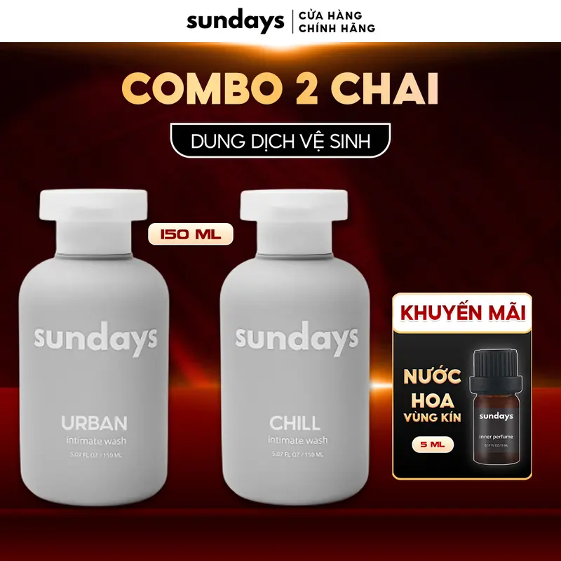 [Combo Tặng Quà] Dung Dịch Vệ Sinh Nam Sundays 150ml hương Sauvage, làm sạch hương nước hoa, loại mùi vùng kín và dưỡng da 0