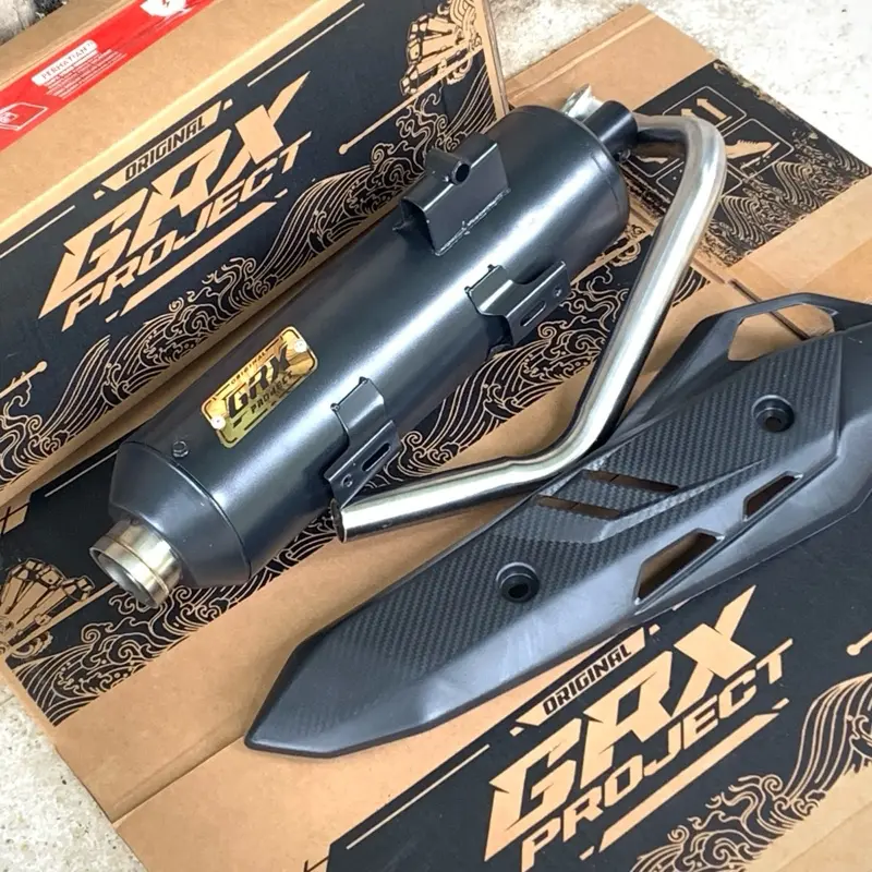 Knalpot ORIGINAL GRX PROJECT STANDAR RACING PAKET LENGKAP PNP Semua Motor Matic Beat Mio Vario Aerox Pcx DLL Motorcycle Moncong 3