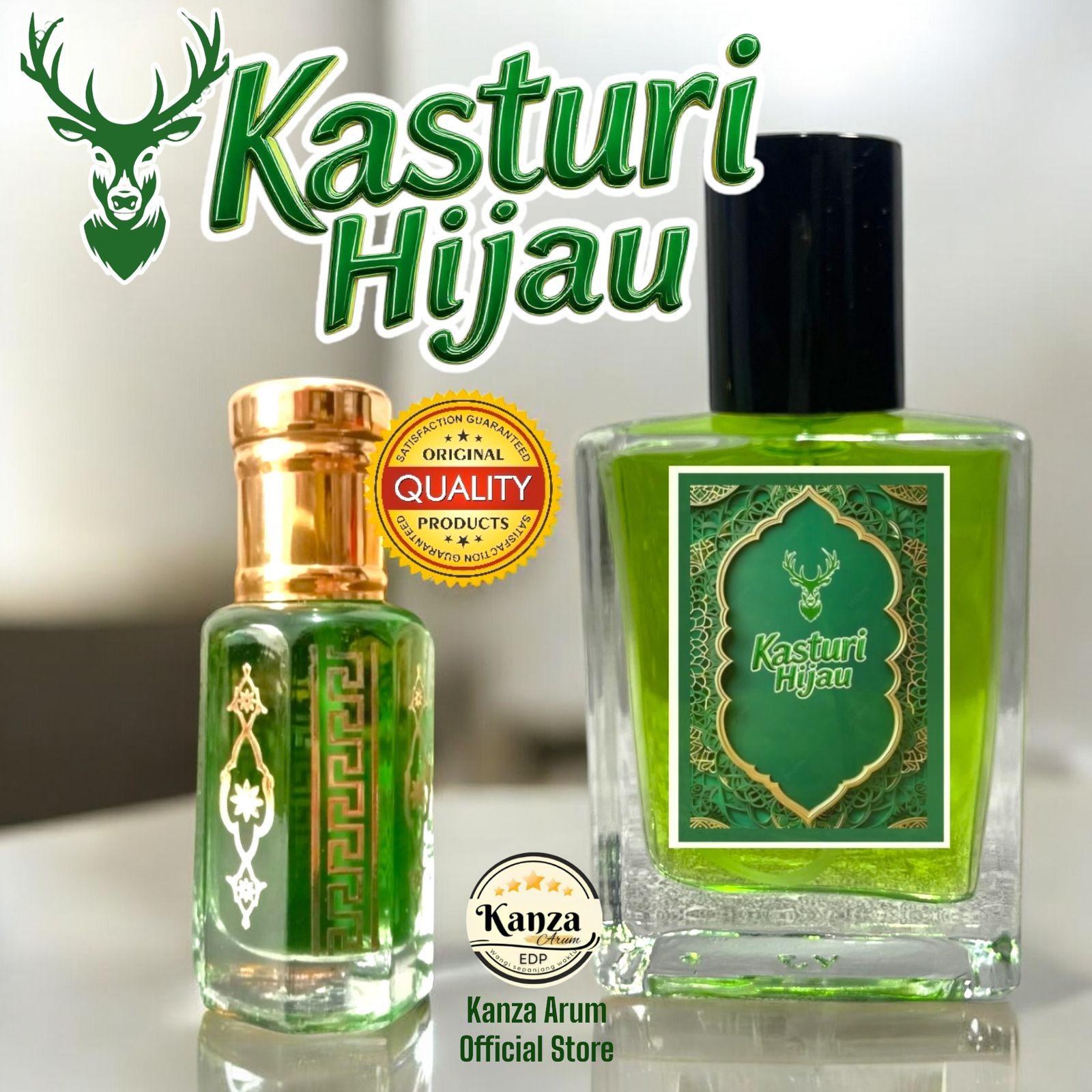 Minyak wangi Kasturi Hijau Kanza Arum -Minyak kasturi hijau/Parfum sholat/Parfum non alkohol/Minyak Wangi Kasturi Hijau asli/Perfume/Fragrance/Parfume Uniseks/Kasturi Hijau/Minyak Kasturi/Minyak Wangi non alkohol Pria Wanginya