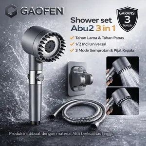 Kepala Shower 3 Mode GaoFen– Turbo Air, Ion Filter, Cocok Kamar Mandi Modern
