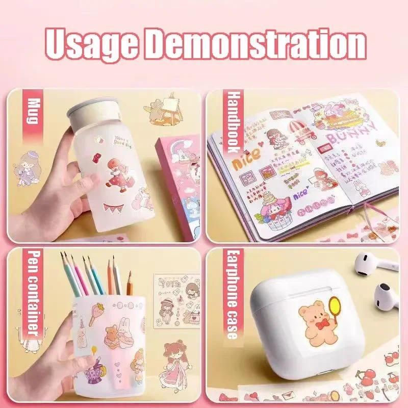 สติ๊กเกอร์ Kawaii 10/20/50 ชิ้น ลายการ์ตูน PET สมุด DIY สติ๊กเกอร์คู่มือ ตกแต่ง อุปกรณ์เครื่องเขียน 2