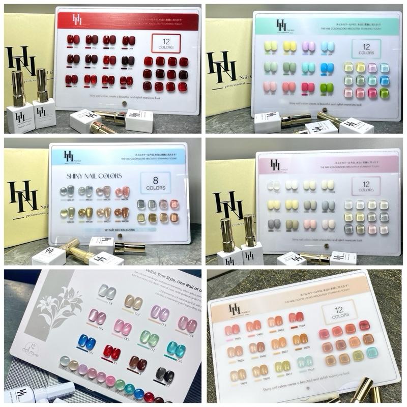  Set sơn gel mắt mèo khổng tước Mắt mèo ánh vàng nhũ pastel trắng thạch đỏ... 8-12màu HN GEL  FULL MÃ  