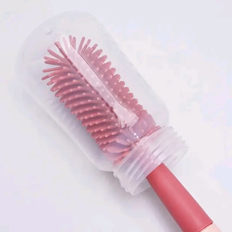 Sikat Botol Susu Bayi 3 in 1 Pembersih Alat Dot Balita Portable Biru & Pink RS-005-Biru/Pink - Bottle Cuci Brush 2