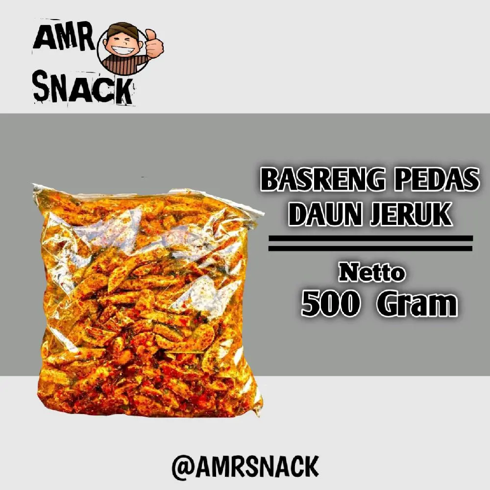 Basreng Daun Jeruk 500 Gram Pedas & Original Enak, Renyah - Camilan Goreng Berkualitas Tinggi - Cemilan, Snacks, Food
