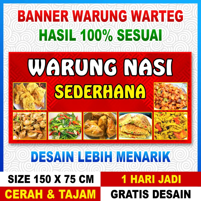 BANNER WARTEG WARSUN WARUNG MAKAN DEPOT / BANNER KULINER KEDAI TERMURAH 0