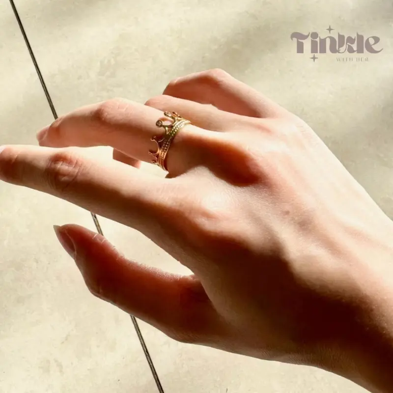 [CROWN] CINCIN TITANIUM SIMPLE KOREA ELEGANT STYLE ANTI KARAT 1