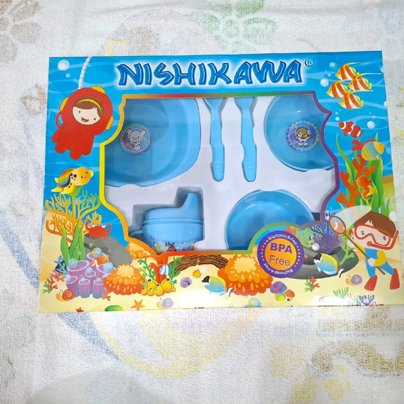 Set Makan Bayi MPASI NISHIKAWA (M) 8110 & 8111 - BPA Free -  Sendok Garpu Piring Peralatan 3