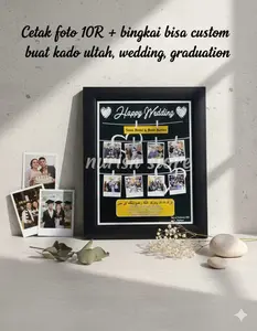 Bisa COD, Cetak foto Ukuran 10R satuan + Bingkai Kaca, ukuran 20x25cm, Express 1 hari jadi