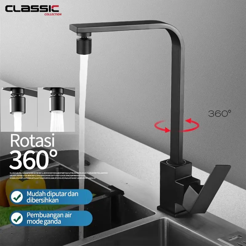 Kran Tembok Air Bak Mandi/Hitam Kran Angsa/Keran Wastafel Dapur/Kran Shower Kran Tembok Panjang 0