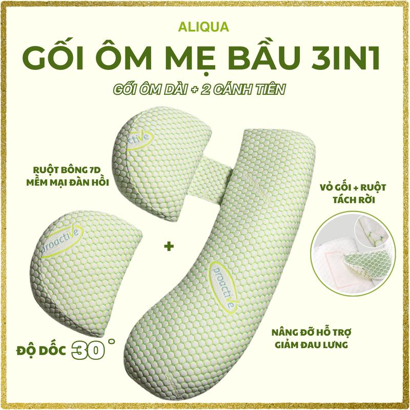 Gối Ôm Bà Bầu Cao Cấp 2 Trong 1 ALIQUA Thiết Kế Thông Minh, Nâng Đỡ Bụng Giúp Mẹ Bầu Ngon Giấc