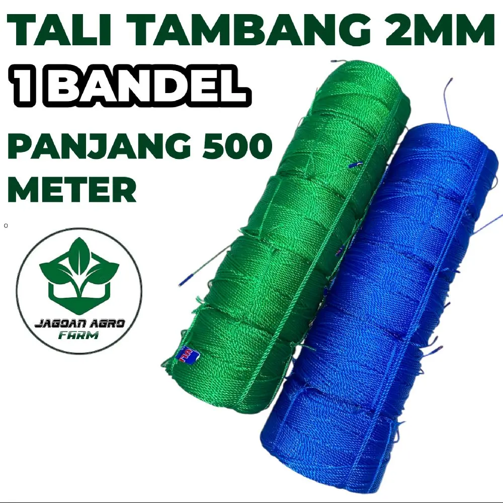 Tali tambang 2 mm 500 meter paket 1 bandel / Tali tampar / tali layangan / tali dadung / tali salaran / tali plastik Jemuran
