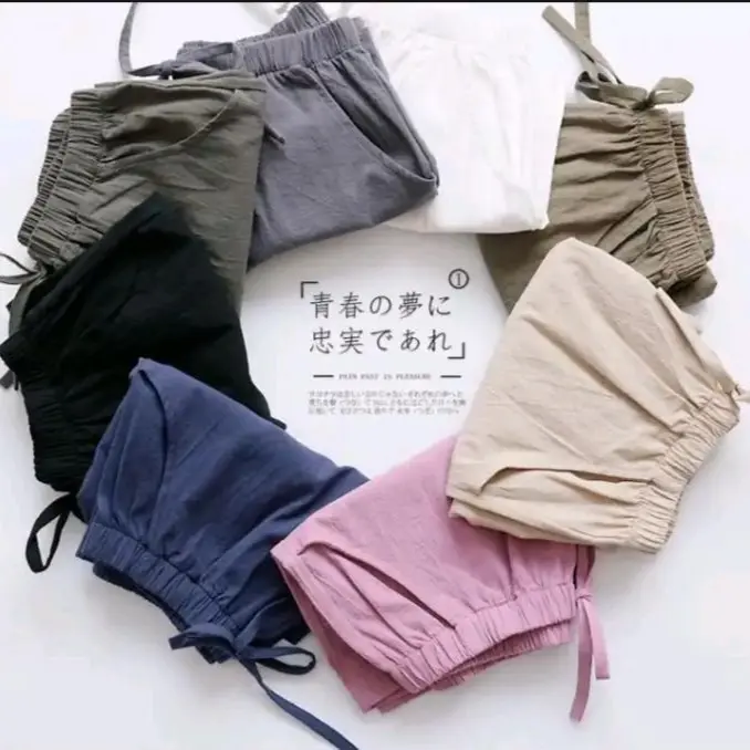 Paket 7pcs Celana Pendek Hotpant Terbaru 2024 Bahan Crinkle Airflow Premium Nyaman Short Santai Kulot 1