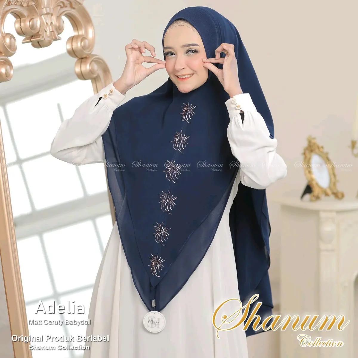 Khimar adellia syari jumbo payet swrosky