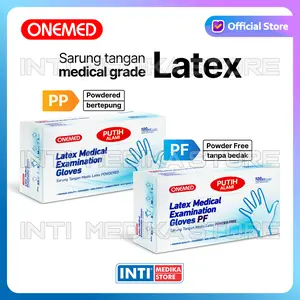 ONEMED - Sarung Tangan Latex PRE POWDERED & POWDER FREE | Examination Gloves PP PF