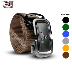 Ikat Pinggang Pria Canvas Nylon Import Men's Belt Aksessories Fashion Sabuk Pinggang Pria Metal Buckle Premium Gesper Pria Model Rell Bukan KULIT Besi Hitam Hijau Biru