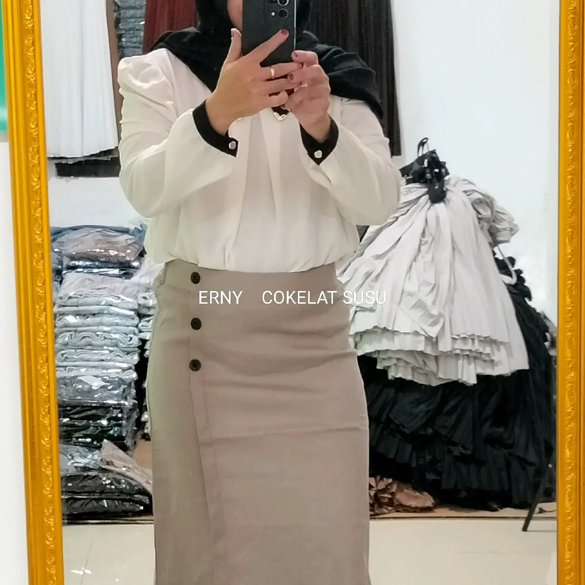 Rok Span Bahan Catton Combed Terbaru dengan Kancing Tempel - Ukuran Standard - Panjang 90cm - Wanita, Variasi