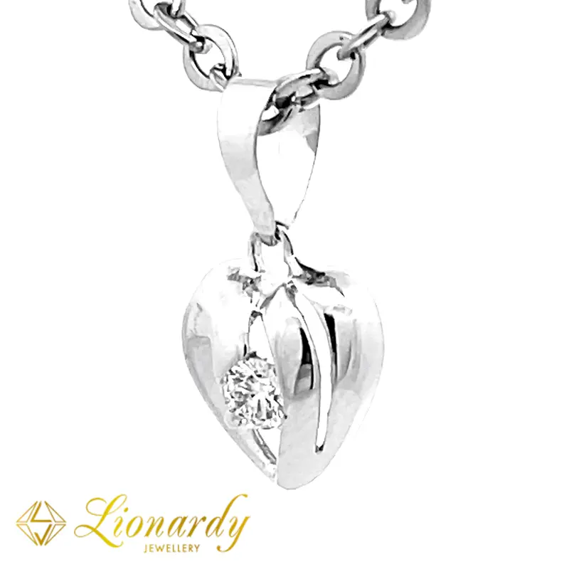 Lionardy Jewellery Liontin Berlian Model Solitaire - Diamond Pendant - Emas Putih - LDASC-TR040 2