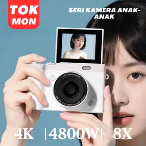 Kamera CCD Digital 1080P Video 48MP 8X Zoom 180° Putar layar Built-in Flash