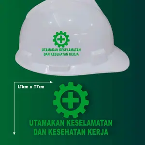 Stiker Cutting K3 Hijau 11x7cm untuk Keamanan & Kesehatan Kerja Bahan Replacetive Memantulkan Cahaya Tahan Lama Cocok untuk Helm Kerja