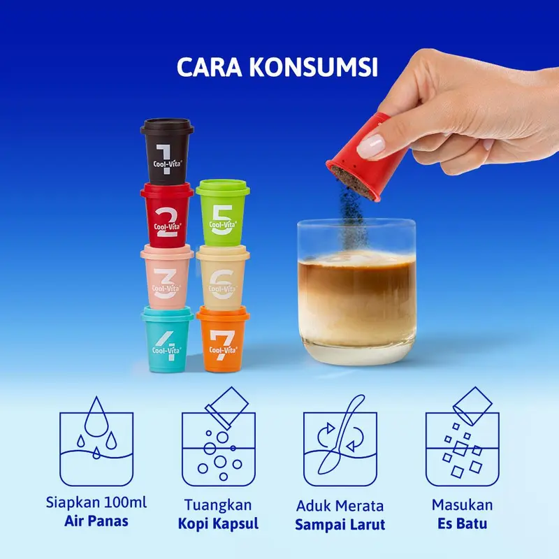 [FREE GIFT DHA Collagen Gummy] Coolvita MCT Coffee Capsule isi 1 Kapsul - Kopi Rasa Random (1) 1
