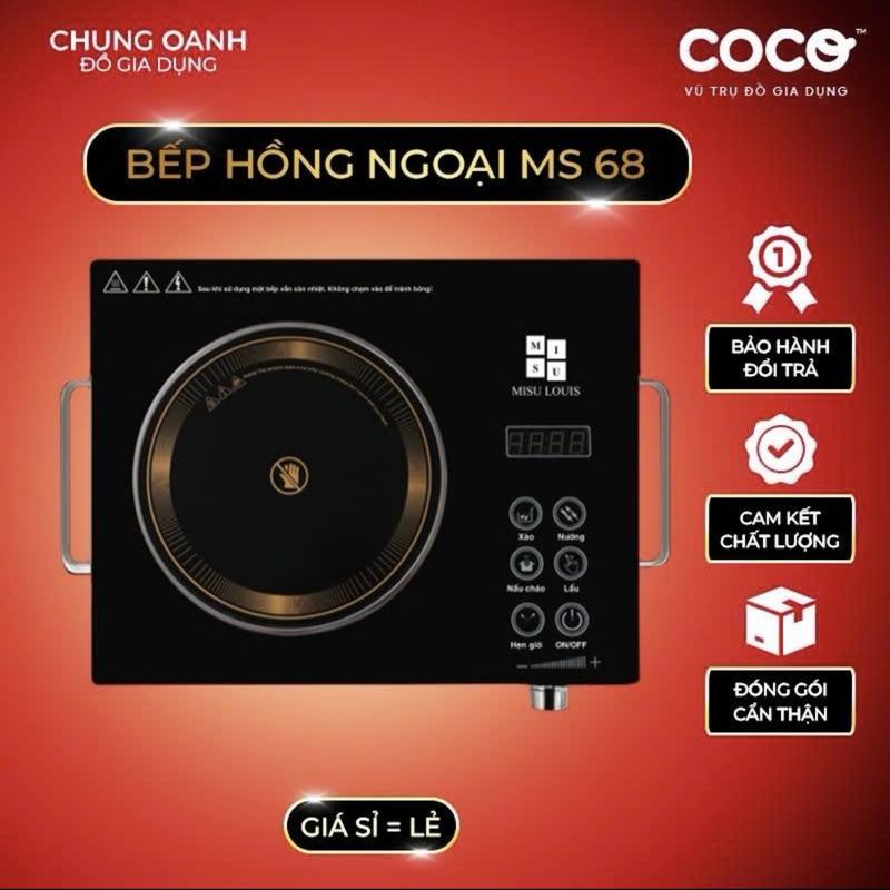 Bếp Hồng Ngoại,Bếp Gốm Điện Misu Louis Dùng Được Các Loại Nồi Bếp Từ Công Suất 3500W Tiết Kiệm Điện Có Các Chế Độ Hướng Dẫn Tiếng Việt Sử Dụng Dễ Dàng Bếp Điện