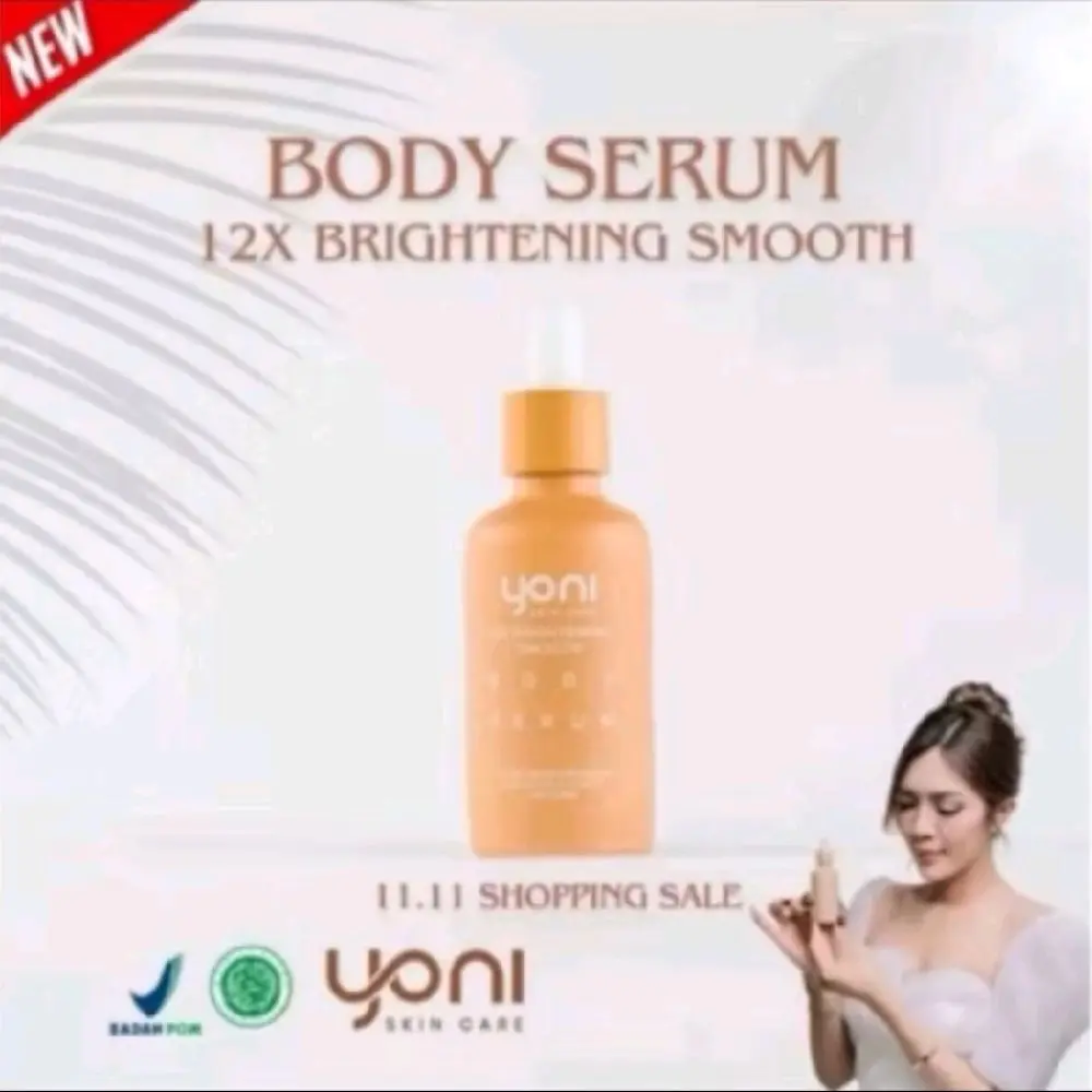Yoniskincare - Body Serum 12X Brightening Smooth Leukocyte Extract Caffeine - Memperbaiki Masalah Kulit kusam, Kasar dan Kering - Melembabkan Mencerahkan dan Meningkatkan elastisitas Kulit. Perawatan Tubuh Niacinamide Acid Lotion Vitamin Melembutkan Aging