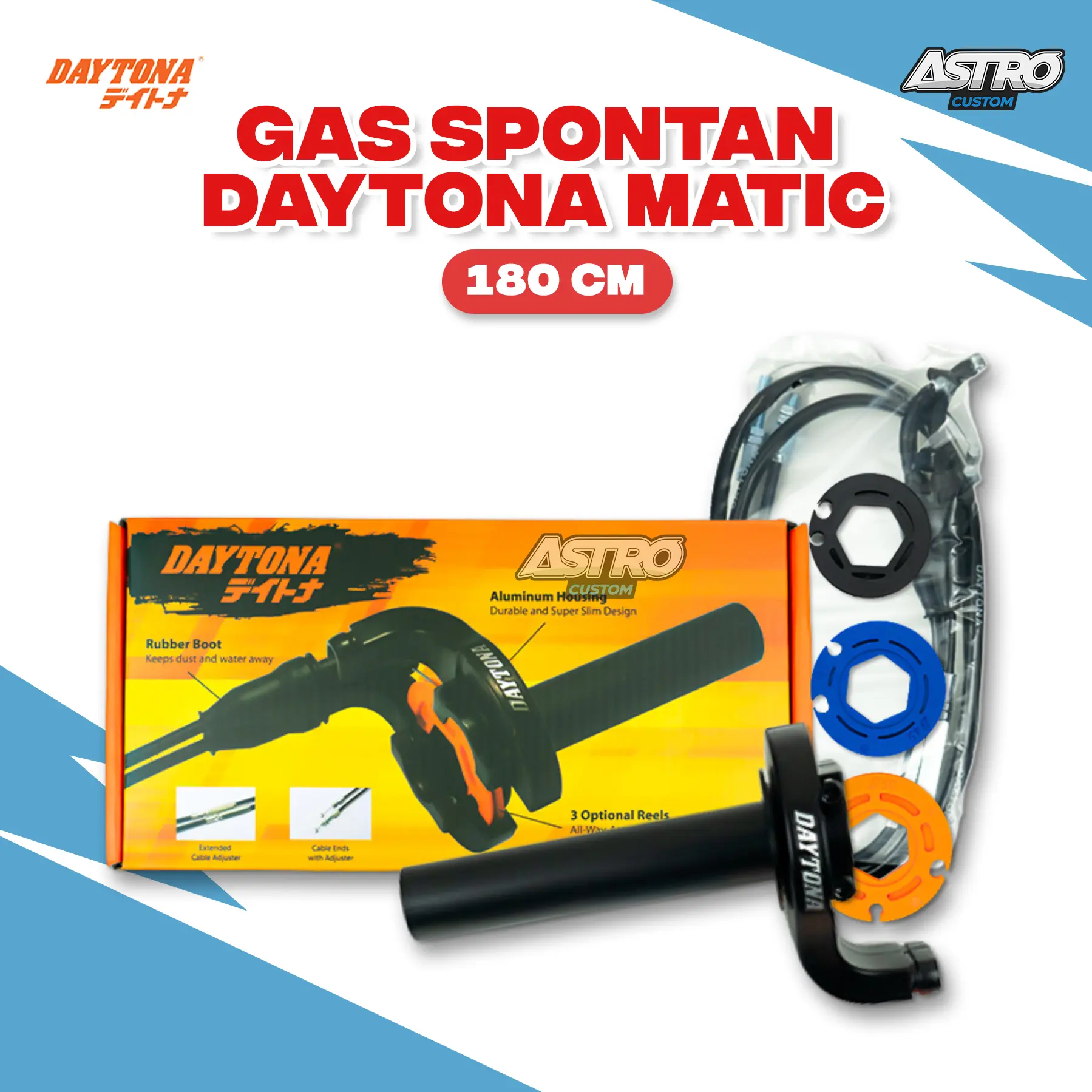 Daytona Gas Spontan PCX Vario Beat Nmax Aerox Mio ADV Scoopy Fino Nouvo Matic Dual Cable Universal