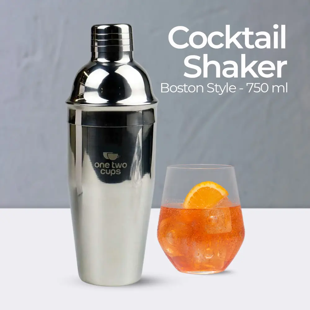Botol Cocktail Shaker Bartender Boston Style Stainless Steel - JJ6