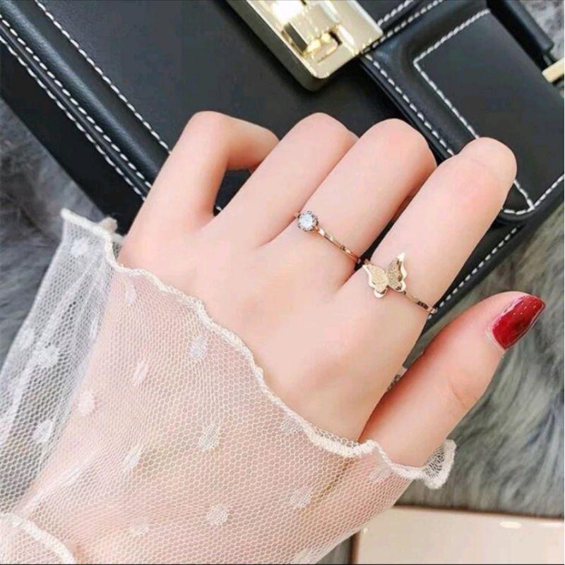Product Introduction of Cincin Titanium Model Kupu Kupu Trendy dan Elegan - Rings Couple Perempuan Perhiasan 9