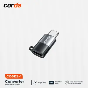 CORDE Converter Lightning to Type C 2.0 Support Voice Data Wireless Microphone & Charging Adapter