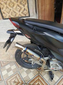 Product Review of Knalpot Samlong Original Alligator Halfblue New Emblem [ inlet 38 mm ] free triplat Nmax Aerox Beat Mio Scoopy Vario Pcx lexy Xride fino Fazio Freego dll Bracket Laser Motor Motorcycle from A**_ 0