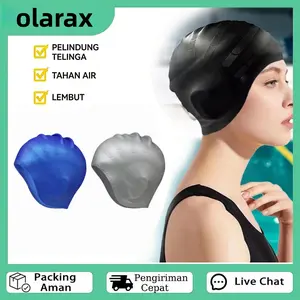 Topi Renang Silikon Pelindung Telinga - Desain Khusus Cegah Air Masuk & Tekanan, Nyaman untuk Renang & Diving, Unisex Dewasa