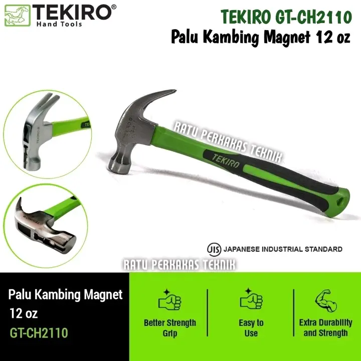 PALU KAMBING 12 OZ TEKIRO CLAW HAMMER GT-CH1238 ORIGINAL - PALU CAKAR / TUKUL GAGANG KARET 0