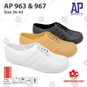 Sepatu Bola AP 963 Putih Cream AP 967 Hitam Karet Lokal Lentur Ringan Anti Air Slip Sepak Bola