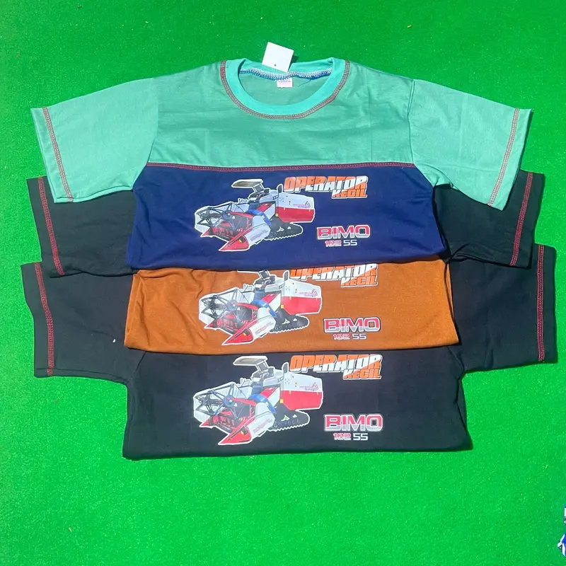 kaos anak motif combine yanmar, bimo, kubota 3